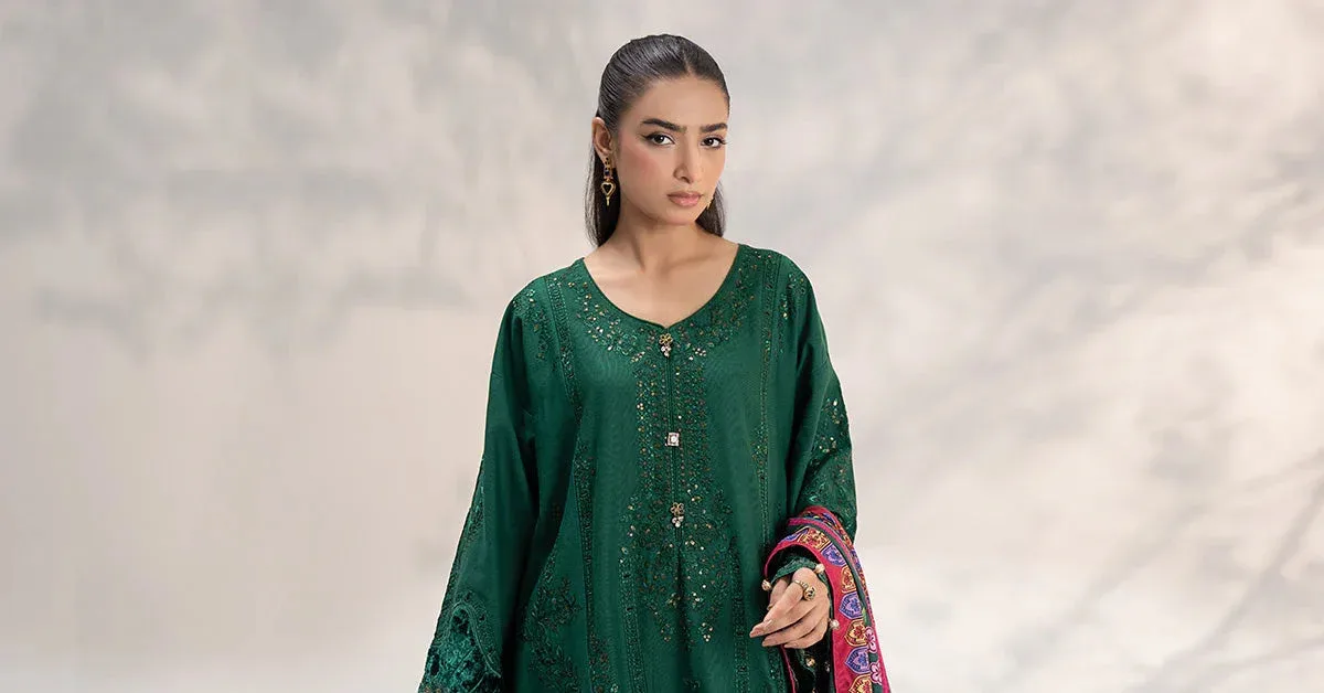 Maria B Casual Pret 2024 Green Organza – view 6 – Poshaq