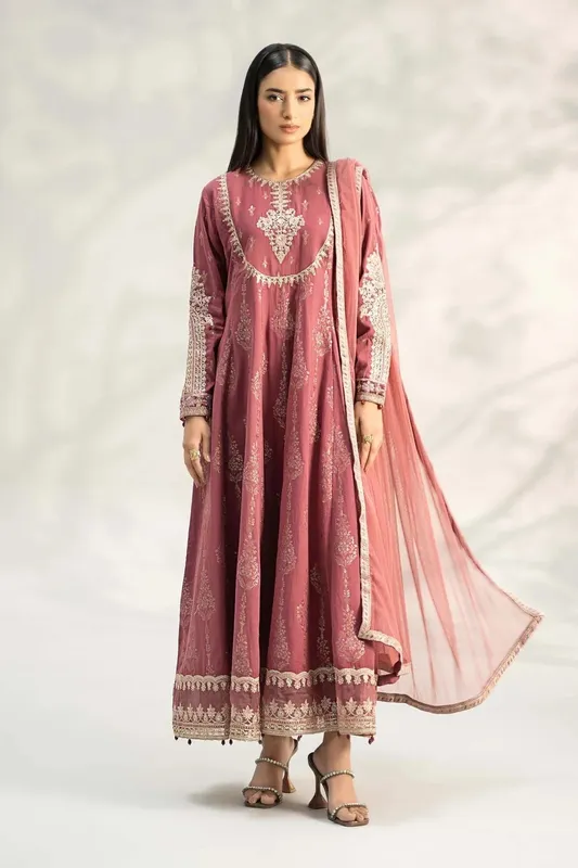 Maria B Casual Pret 2024 Pink Jacquard – view 1 – Poshaq