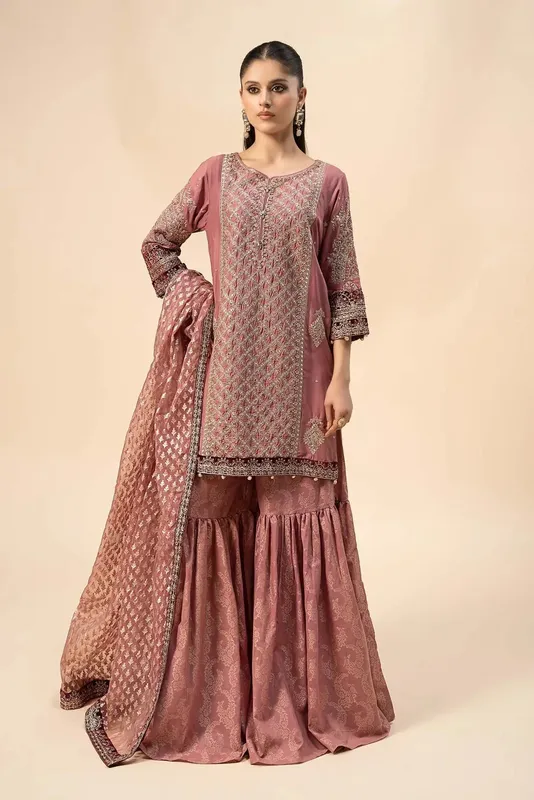 Maria B Casual Pret 2024 Pink Jacquard – view 1 – Poshaq