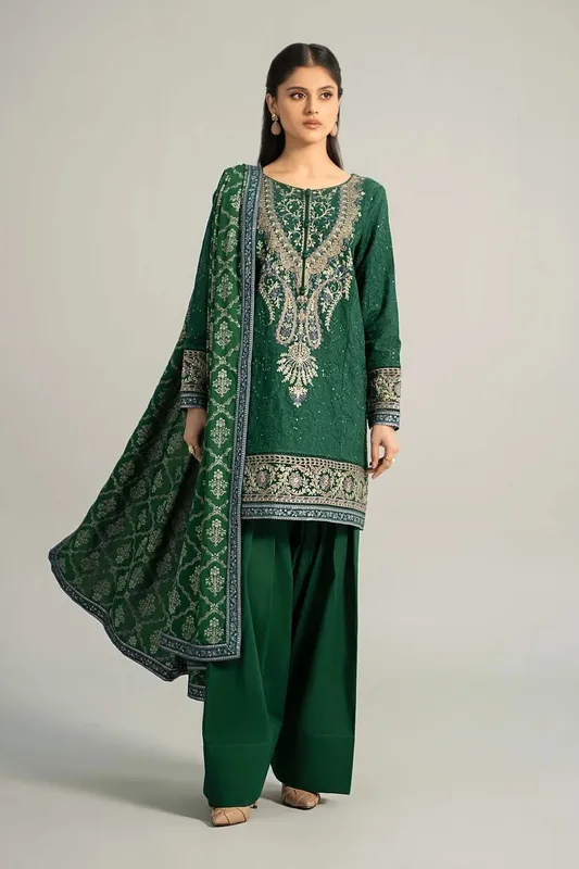 Maria B Casual Pret 2024 Green Khaddar – view 1 – Poshaq