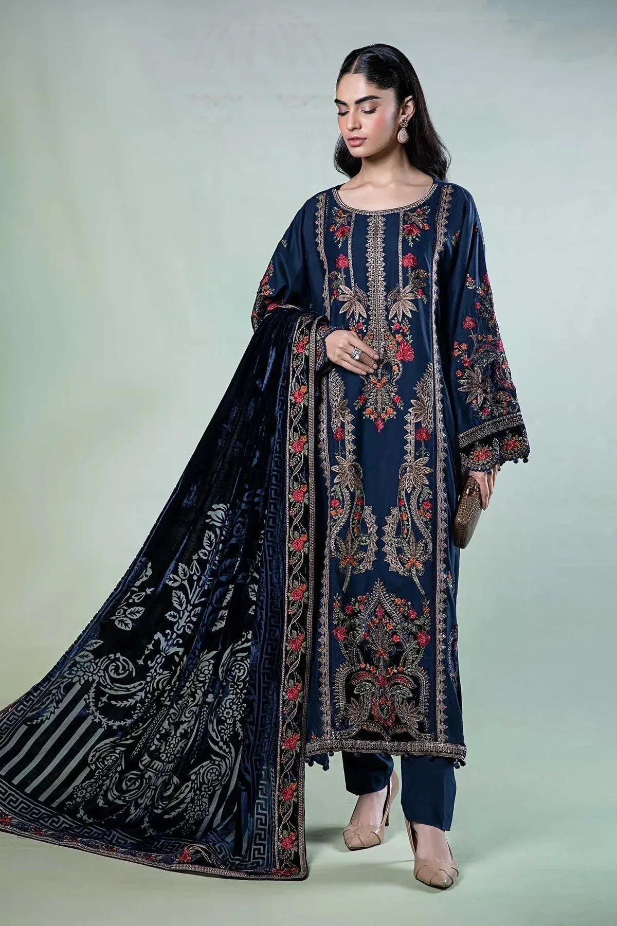 Maria B Casual Pret 2024 Blue Velvet – view 1 – Poshaq