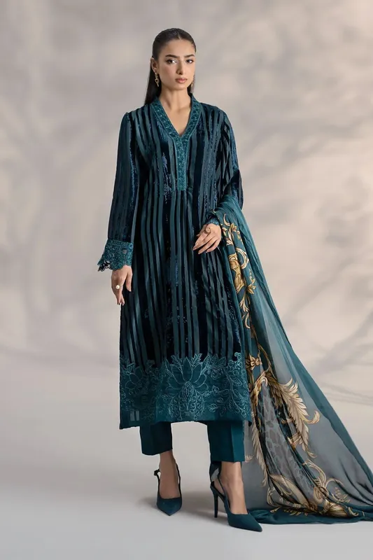 Maria B Casual Pret 2024 Black Linen – view 1 – Poshaq