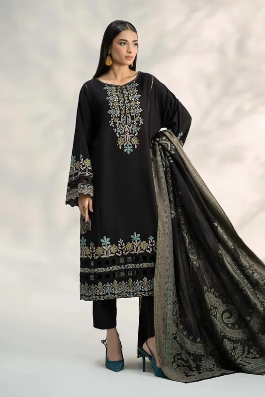 Maria B Casual Pret 2024 Black Khaddar – view 1 – Poshaq