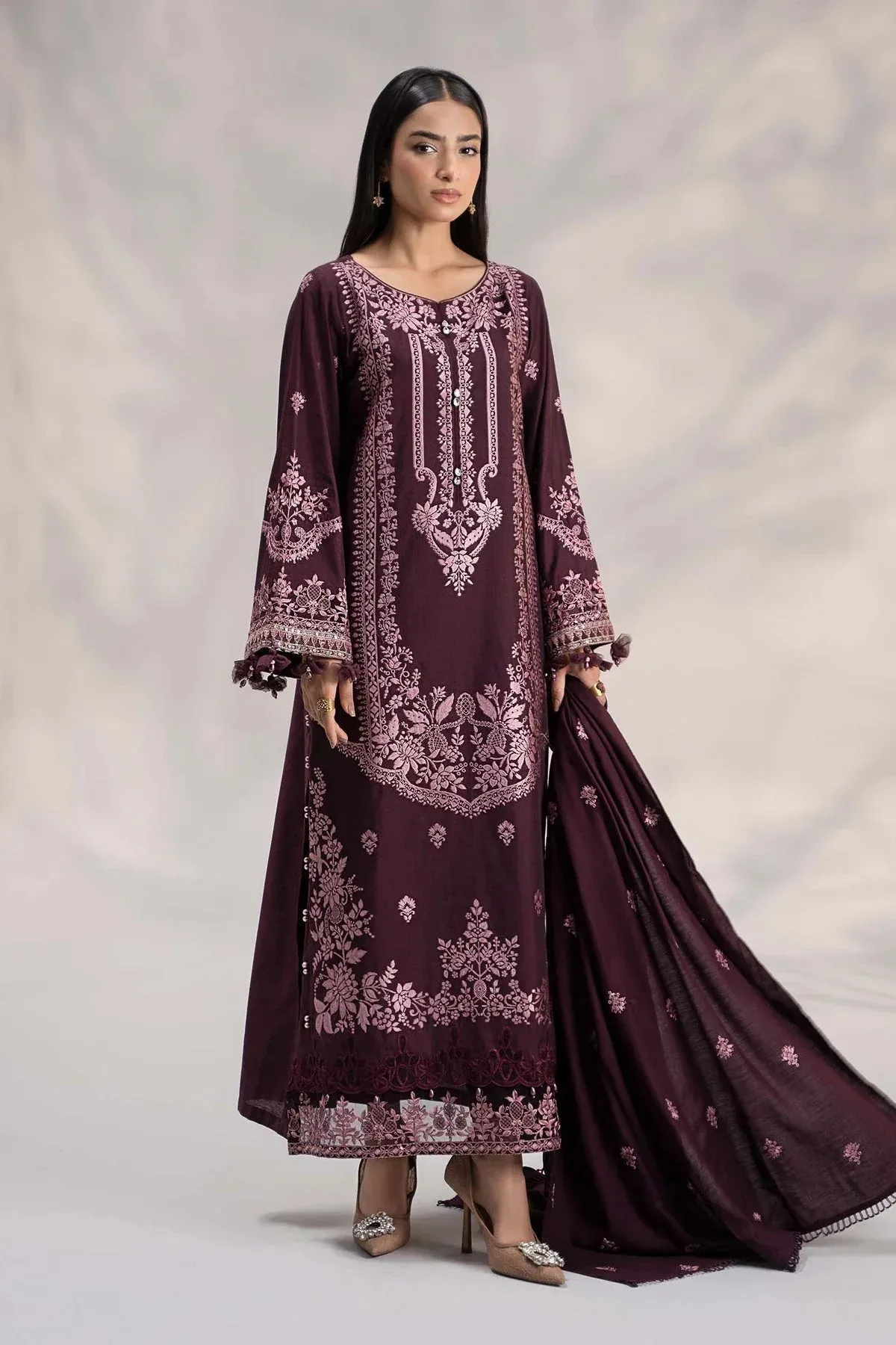 Maria B Casual Pret 2024 Brown Jacquard – view 1 – Poshaq