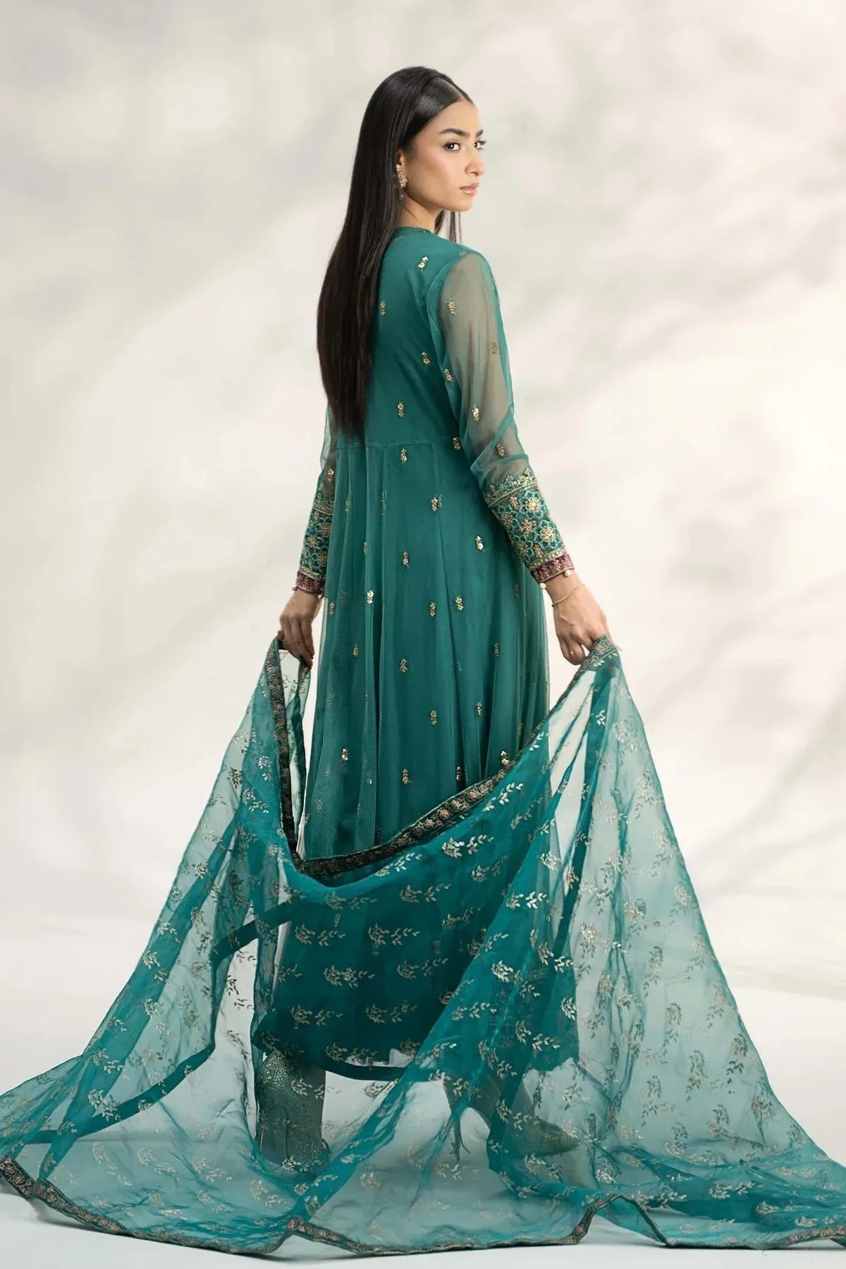 Maria B Casual Pret 2024 Green Organza – view 2 – Poshaq