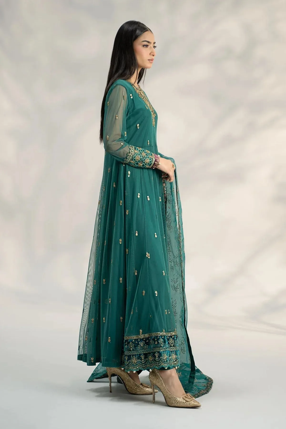 Maria B Casual Pret 2024 Green Organza – view 6 – Poshaq