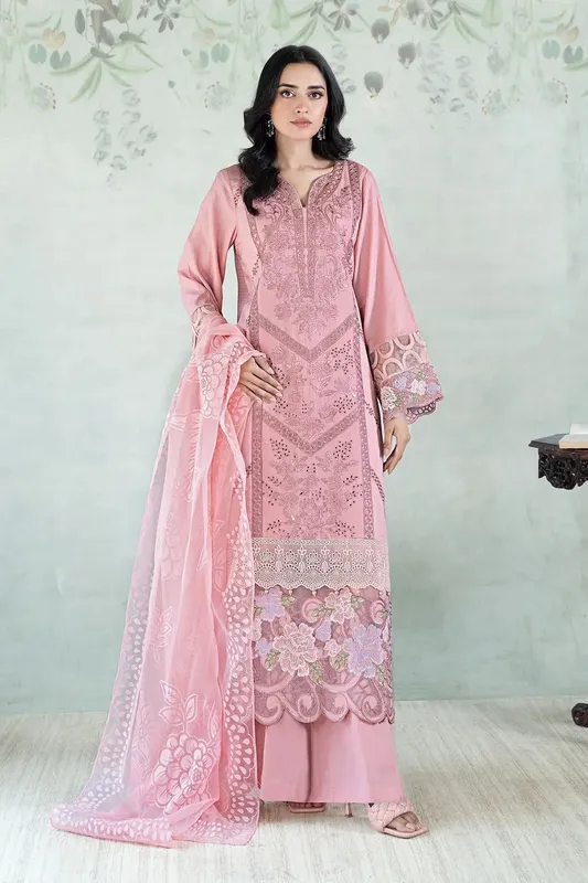 Maria B Casual Pret 2024 Pink Organza – view 1 – Poshaq
