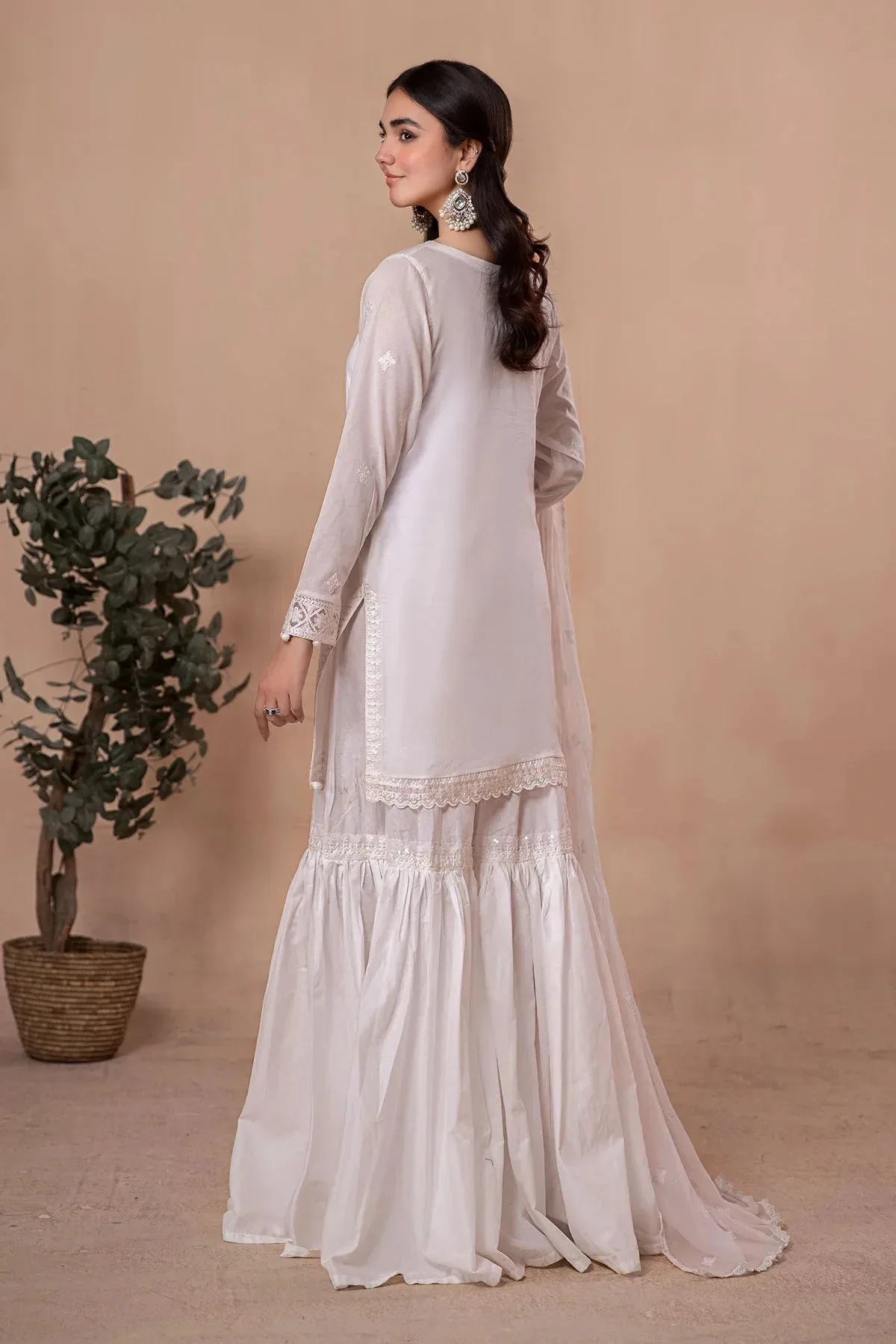 Maria B Casual Pret 2024 White Chiffon – view 2 – Poshaq