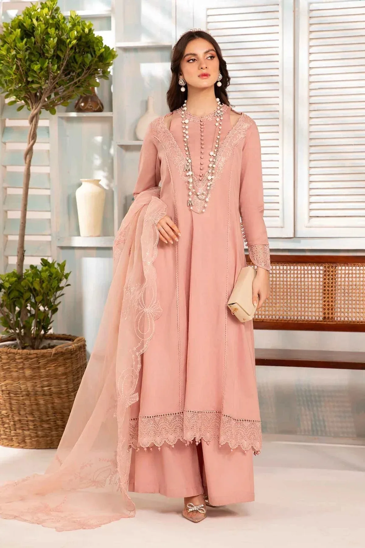 Maria B Casual Pret 2024 Pink Organza – view 1 – Poshaq