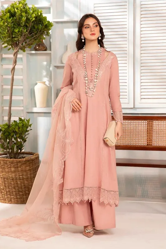 Maria B Casual Pret 2024 Pink Organza – view 1 – Poshaq