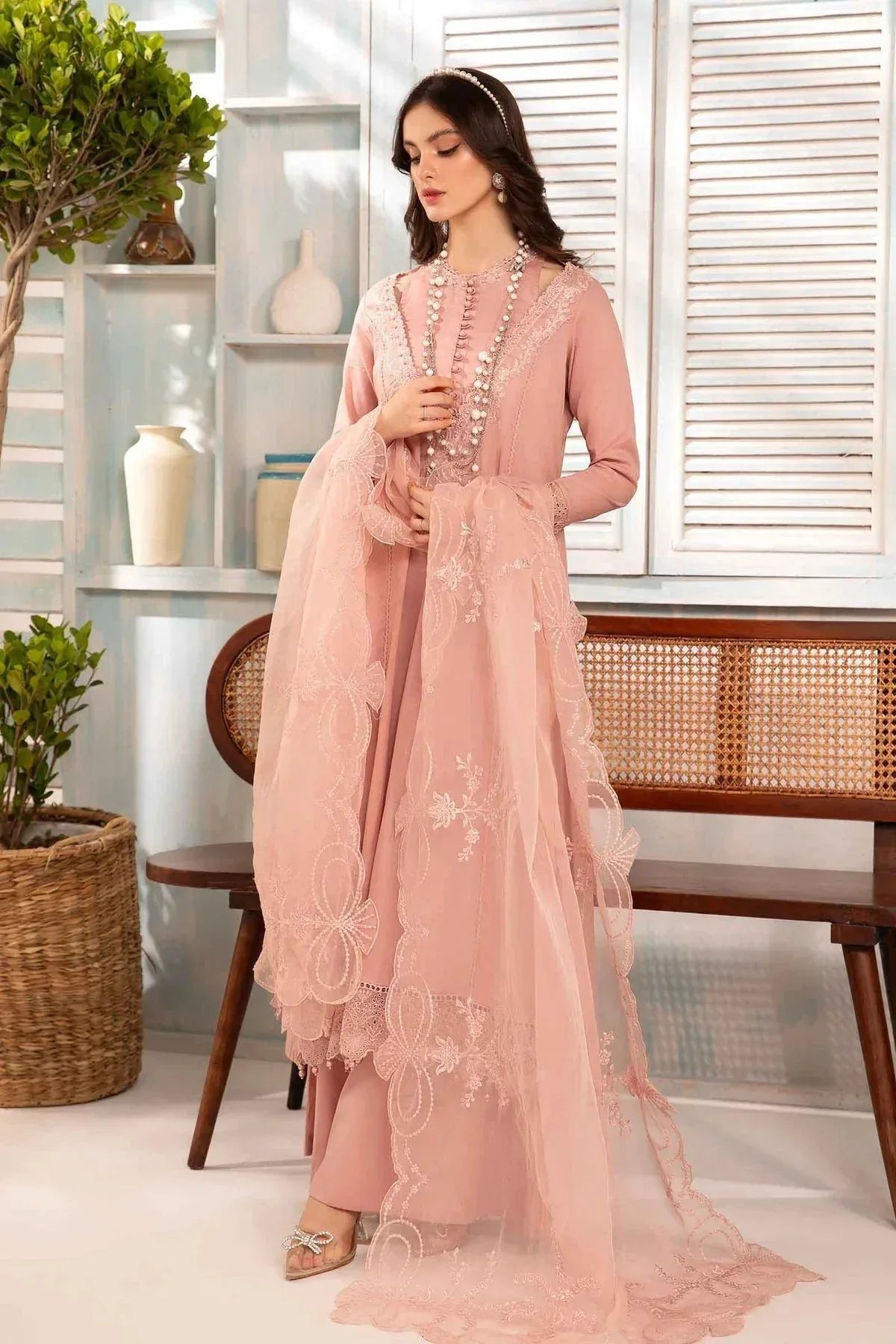 Maria B Casual Pret 2024 Pink Organza – view 2 – Poshaq