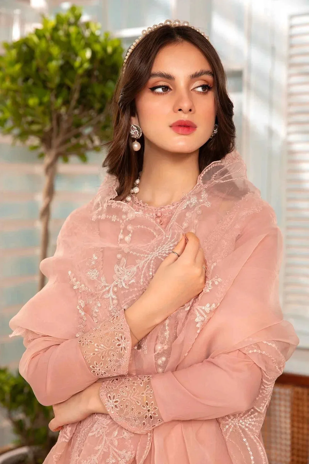 Maria B Casual Pret 2024 Pink Organza – view 3 – Poshaq