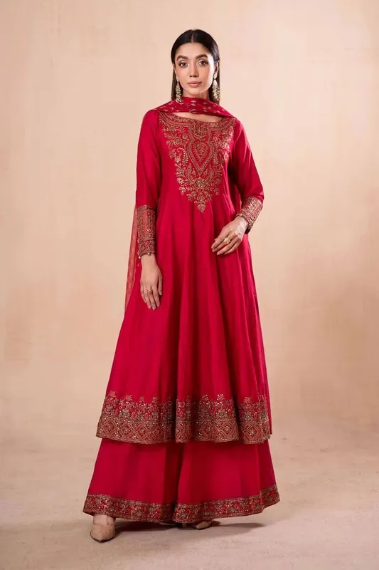 Maria B Casual Pret 2024 Red Jacquard – view 1 – Poshaq