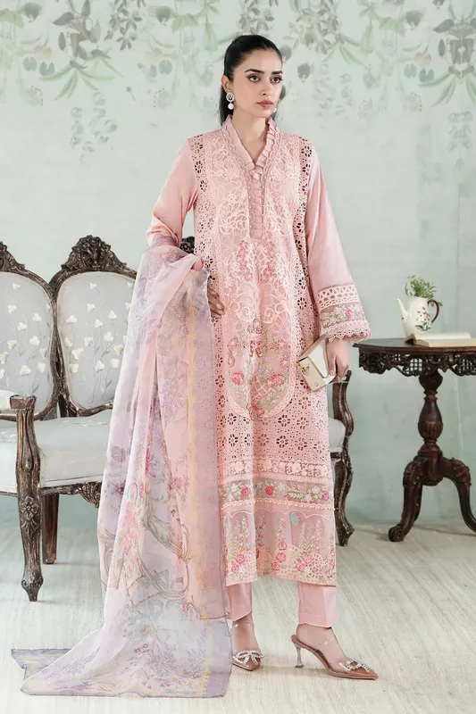 Maria B Casual Pret 2024 Peach Organza – view 1 – Poshaq