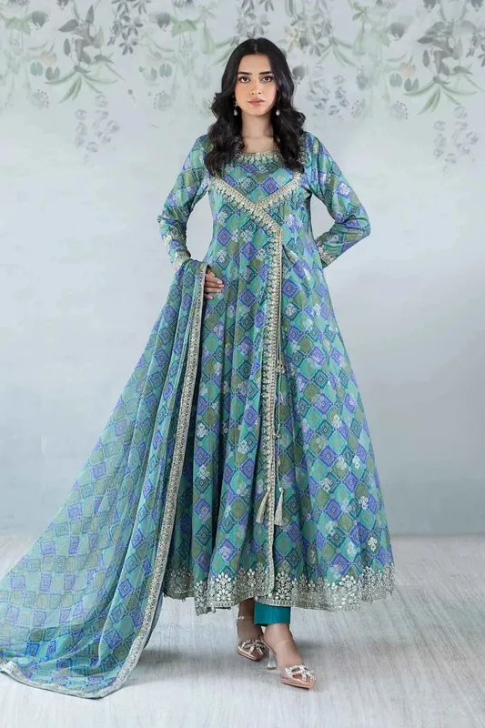 Maria B Casual Pret 2024 Green Jacquard – view 1 – Poshaq