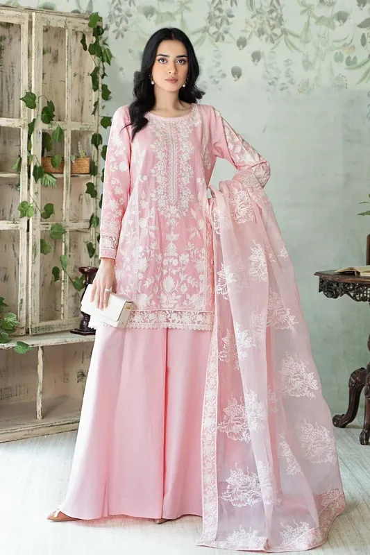Maria B Casual Pret 2024 Pink Organza – view 1 – Poshaq