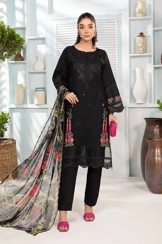 Maria B Casual Pret 2024 Black Organza – view 1 – Poshaq
