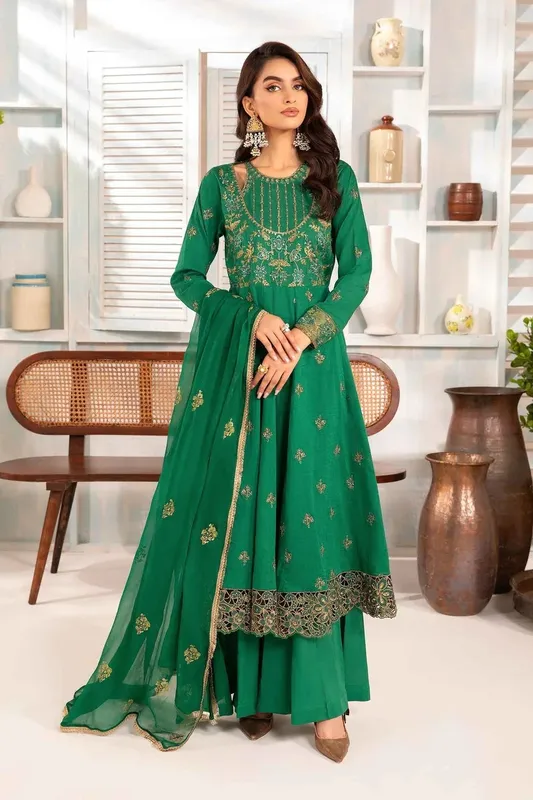 Maria B Casual Pret 2024 Green Jacquard – view 1 – Poshaq
