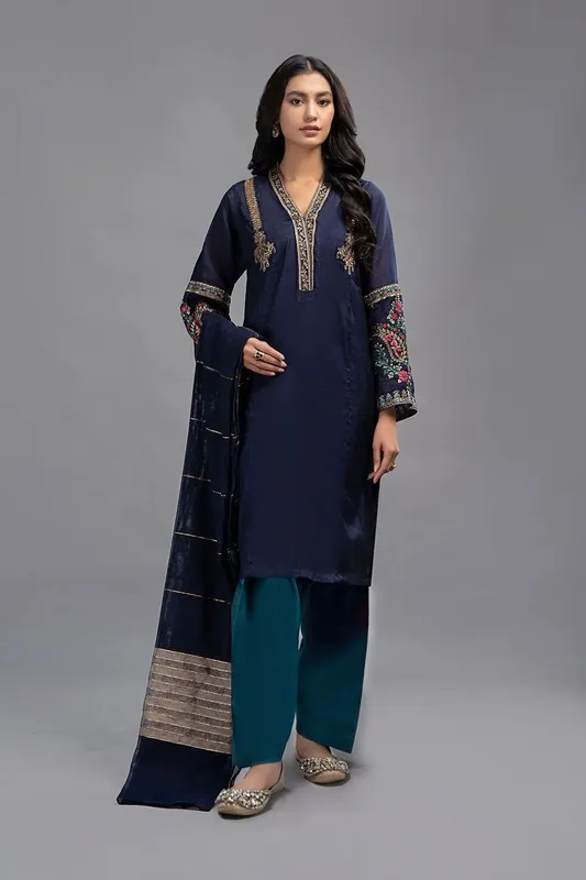 Maria B Casual Pret 2024 Blue Cambric – view 1 – Poshaq