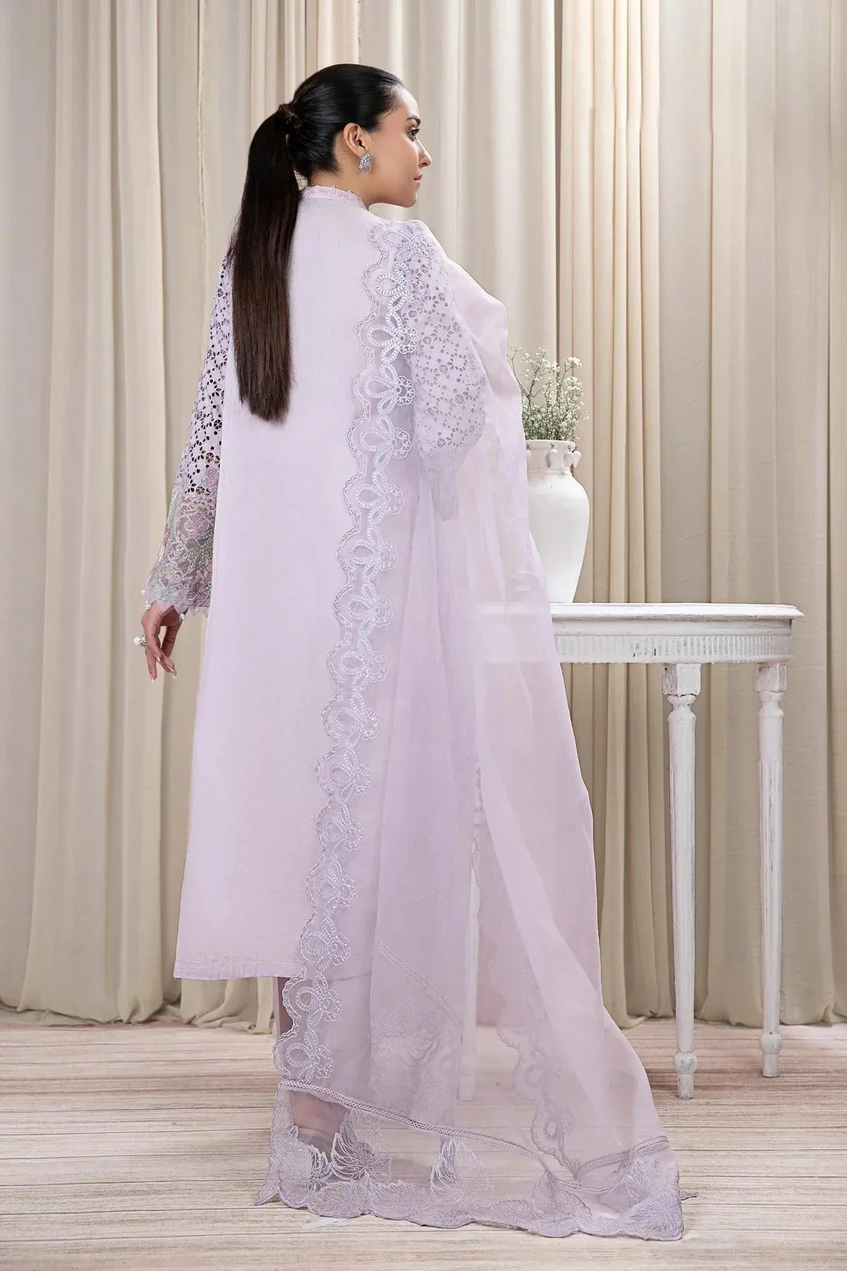 Maria B Casual Pret 2024 Lilac Organza – view 2 – Poshaq