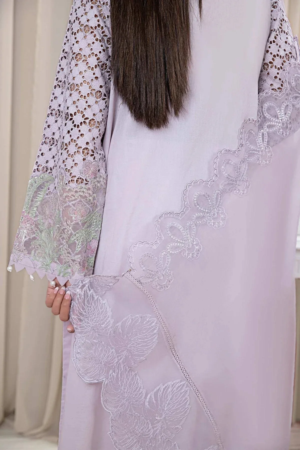 Maria B Casual Pret 2024 Lilac Organza – view 5 – Poshaq