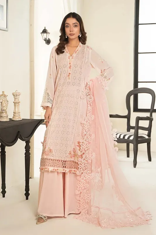 Maria B Casual Pret 2024 Pink Organza – view 1 – Poshaq
