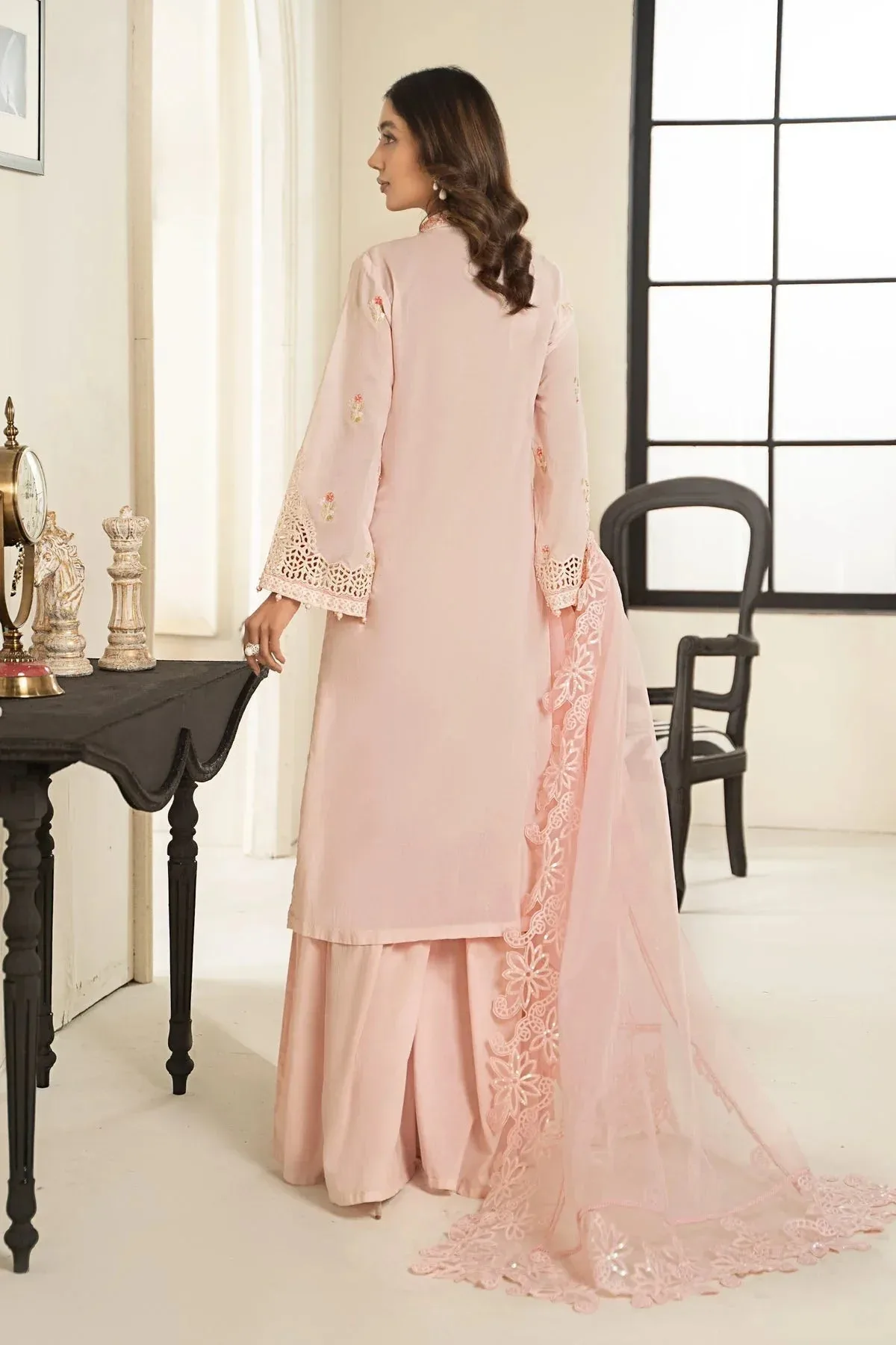 Maria B Casual Pret 2024 Pink Organza – view 2 – Poshaq