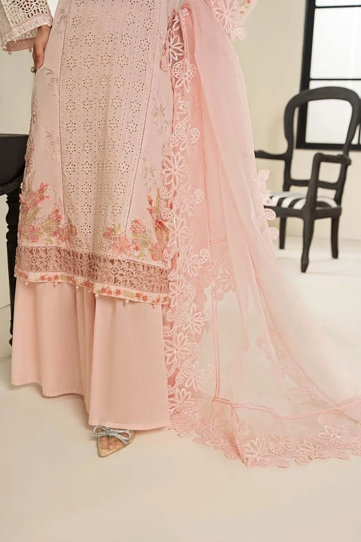 Maria B Casual Pret 2024 Pink Organza – view 6 – Poshaq