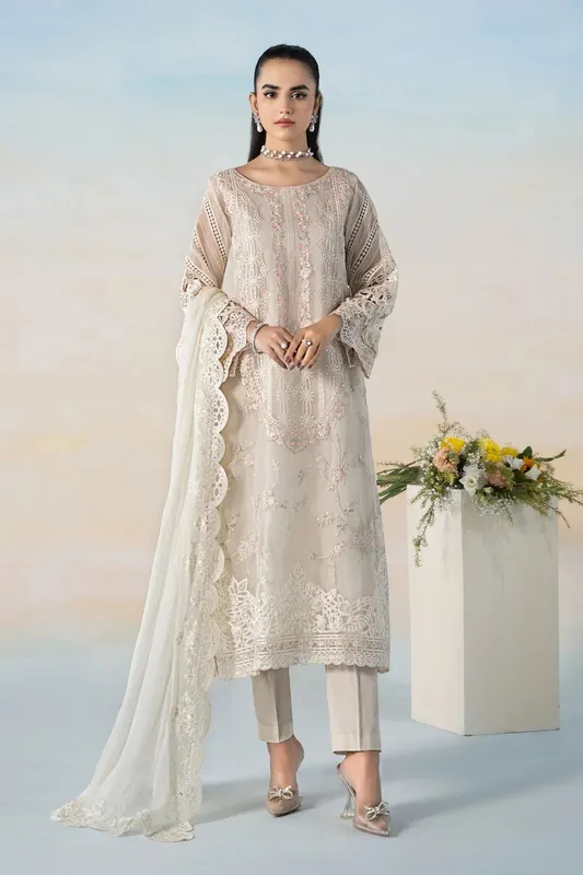 Maria B Casual Pret 2024 White Chiffon – view 1 – Poshaq