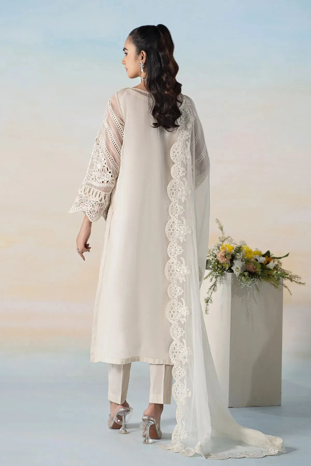 Maria B Casual Pret 2024 White Chiffon – view 2 – Poshaq
