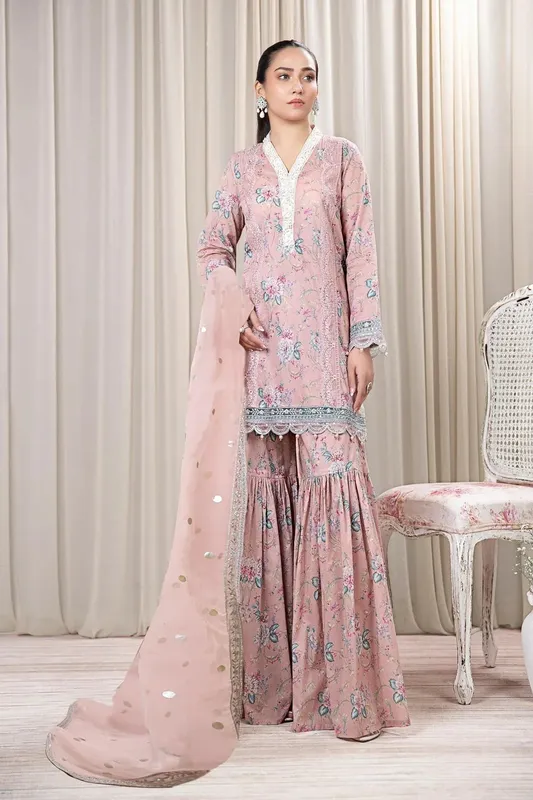 Maria B Casual Pret 2024 Pink Organza – view 1 – Poshaq