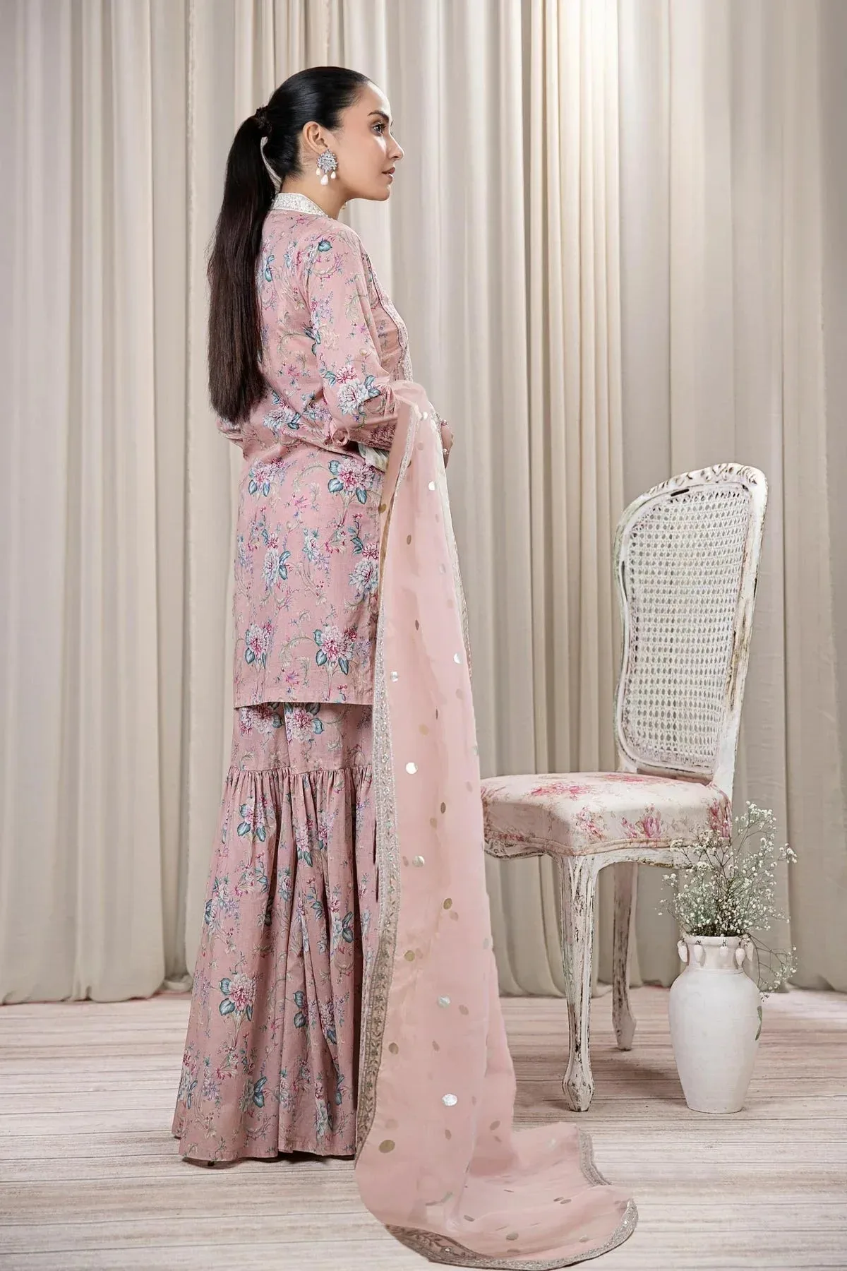 Maria B Casual Pret 2024 Pink Organza – view 2 – Poshaq
