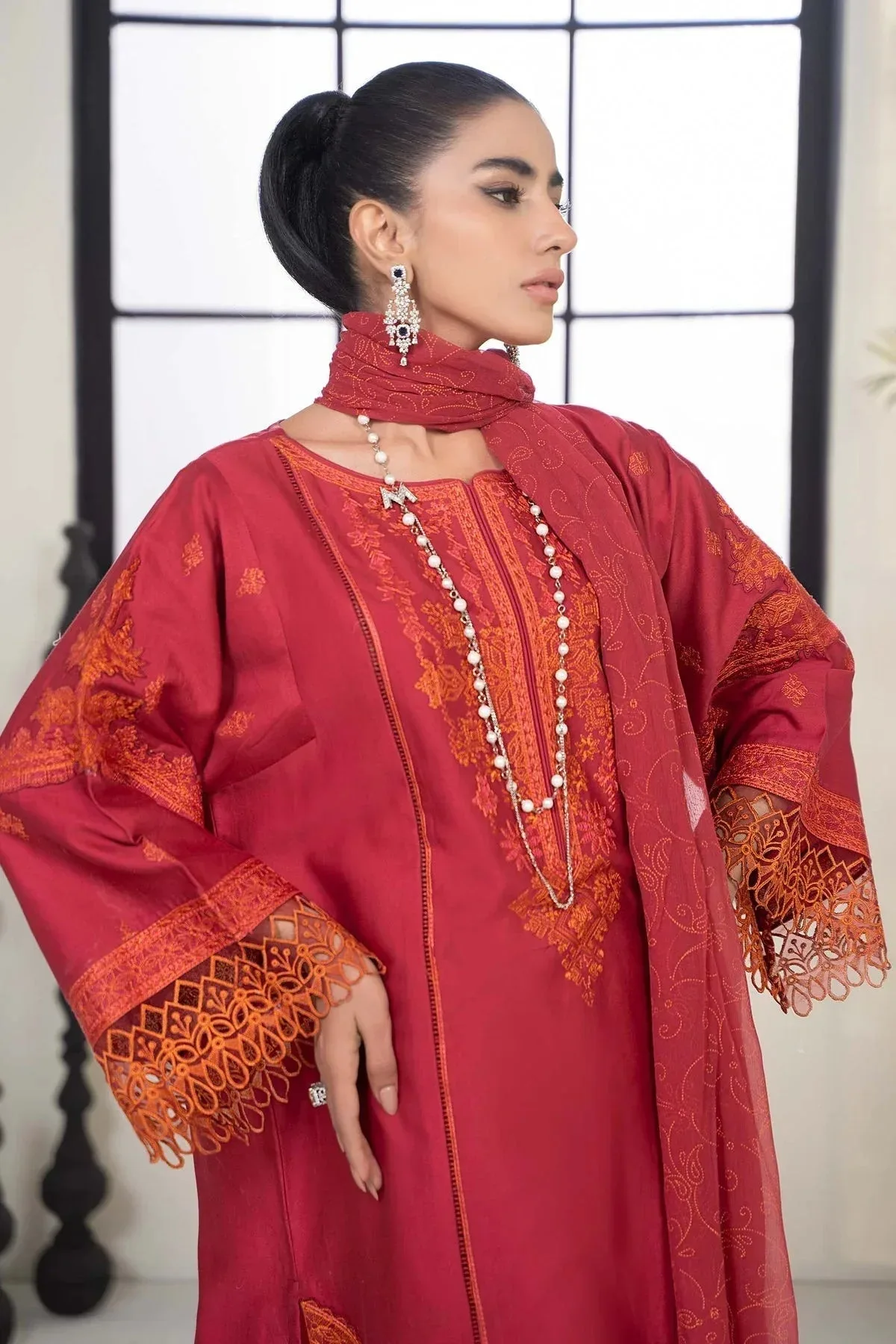 Maria B Casual Pret 2024 Pink Chiffon – view 5 – Poshaq