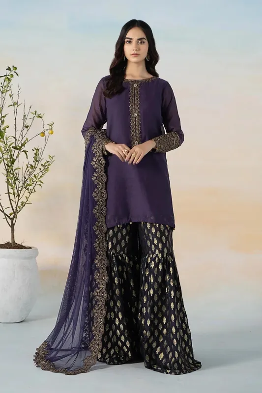 Maria B Casual Pret 2024 Purple Jacquard – view 1 – Poshaq