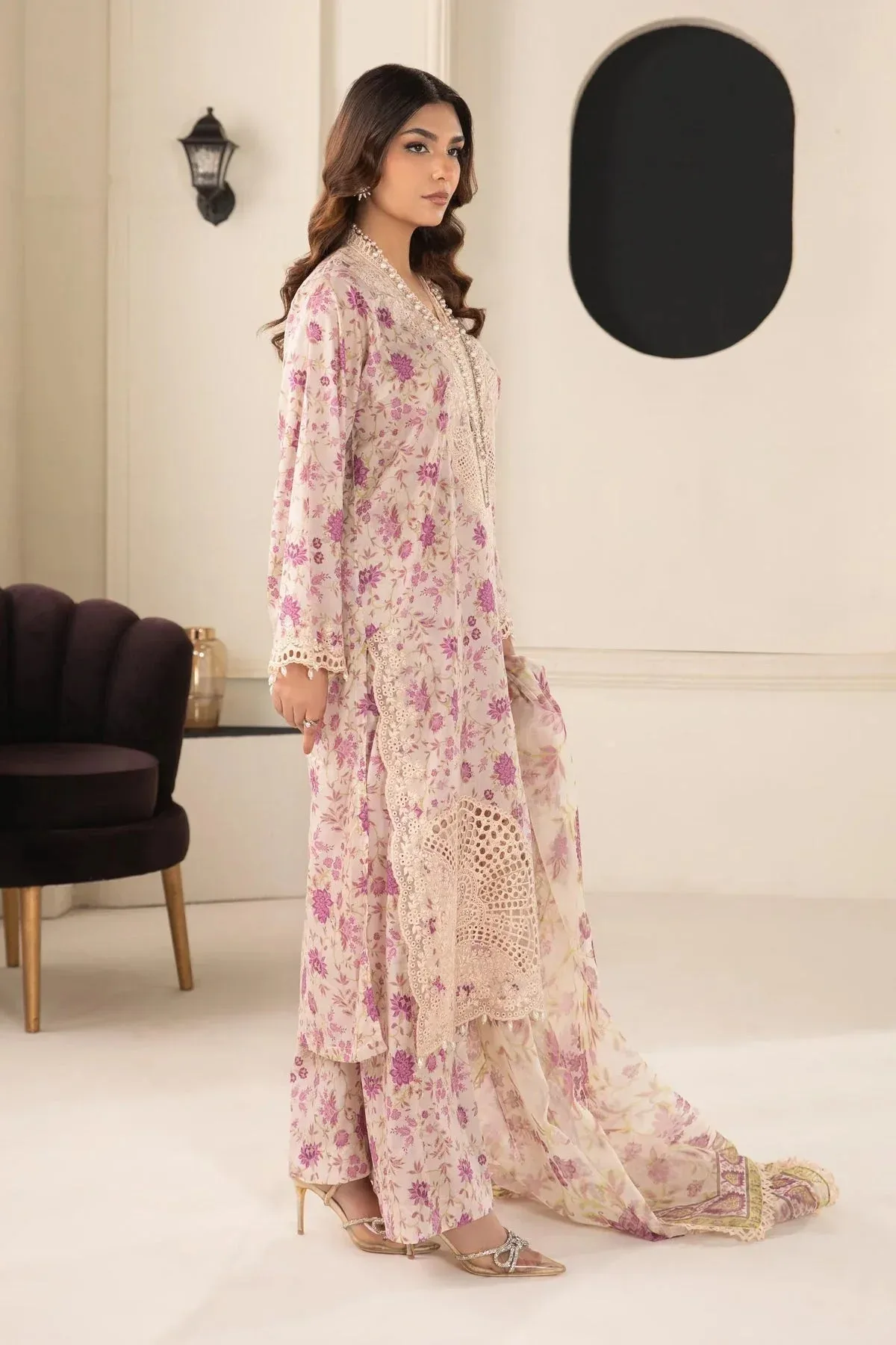 Maria B Casual Pret 2024 Purple Organza – view 5 – Poshaq