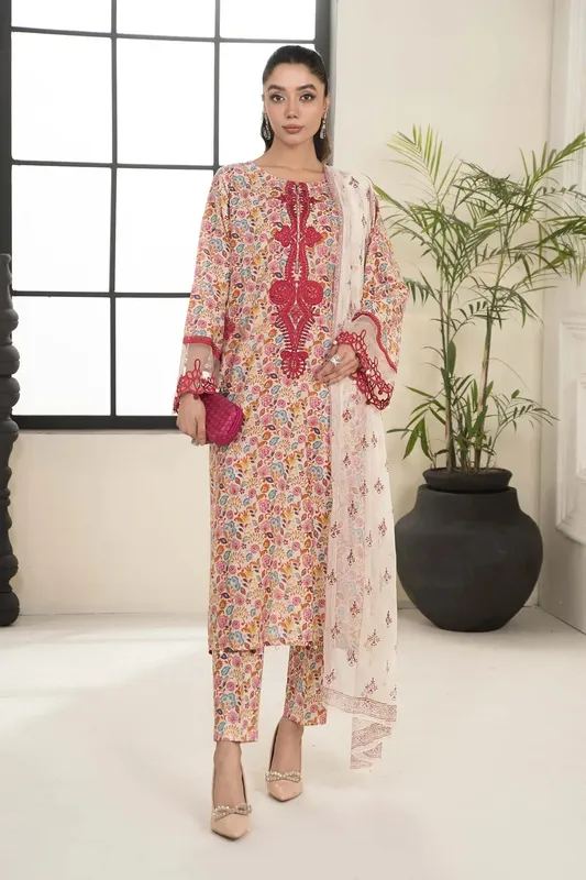 Maria B Casual Pret 2024 White Chiffon – view 1 – Poshaq