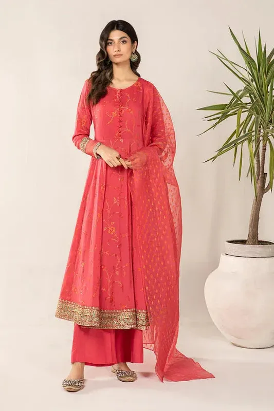 Maria B Casual Pret 2024 Pink Jacquard – view 1 – Poshaq