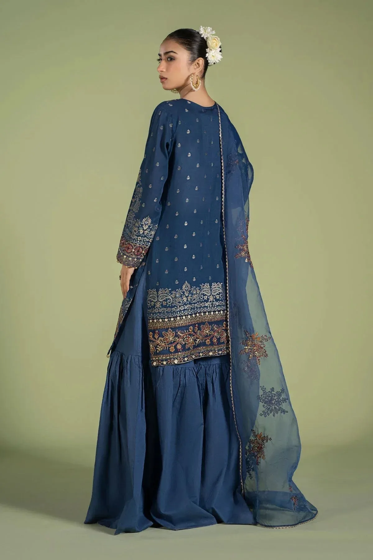 Maria B Casual Pret 2024 Blue Jacquard – view 2 – Poshaq