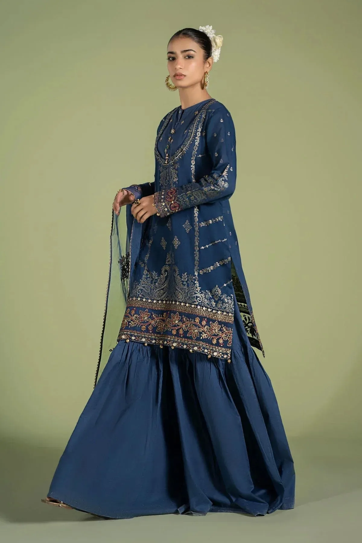 Maria B Casual Pret 2024 Blue Jacquard – view 4 – Poshaq