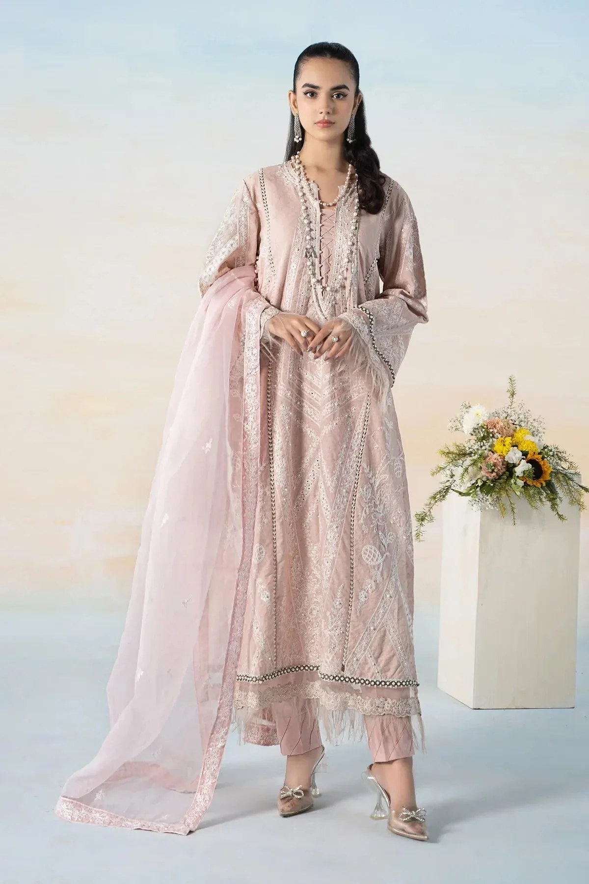 Maria B Casual Pret 2024 Pink Jacquard – view 1 – Poshaq