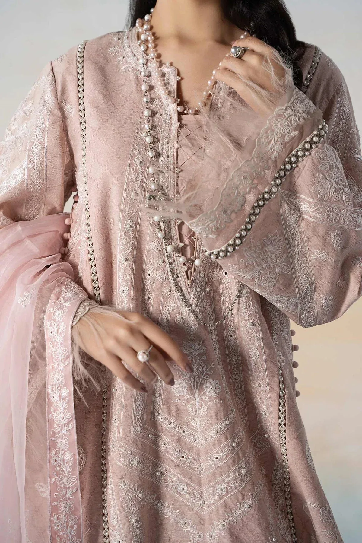 Maria B Casual Pret 2024 Pink Jacquard – view 3 – Poshaq