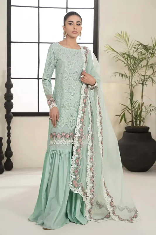 Maria B Casual Pret 2024 Blue Organza – view 1 – Poshaq