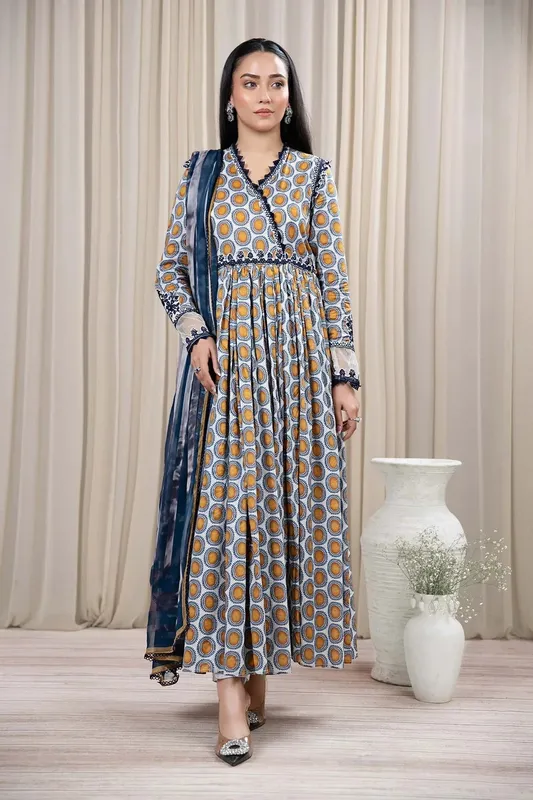 Maria B Casual Pret 2024 Yellow Chiffon – view 1 – Poshaq