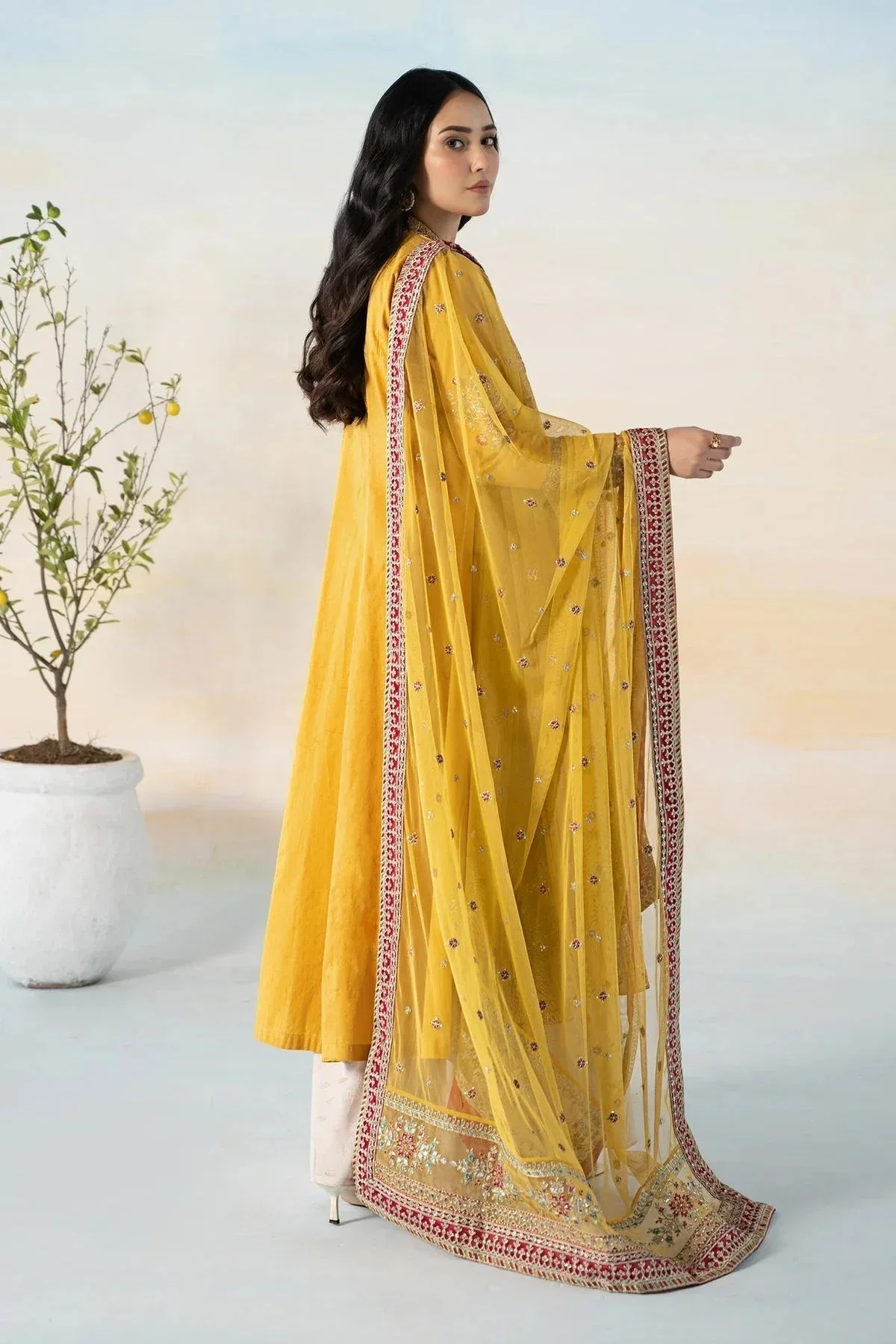 Maria B Casual Pret 2024 Yellow Jacquard – view 2 – Poshaq