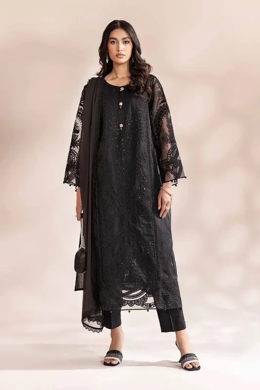 Maria B Casual Pret 2024 Black Organza – view 1 – Poshaq