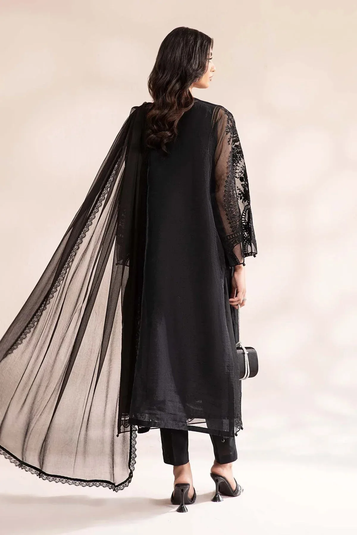 Maria B Casual Pret 2024 Black Organza – view 2 – Poshaq