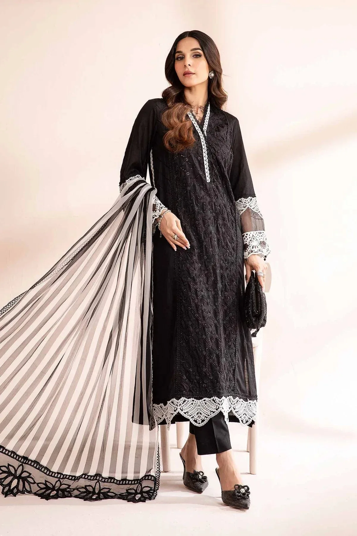 Maria B Casual Pret 2024 Black Jacquard – view 1 – Poshaq