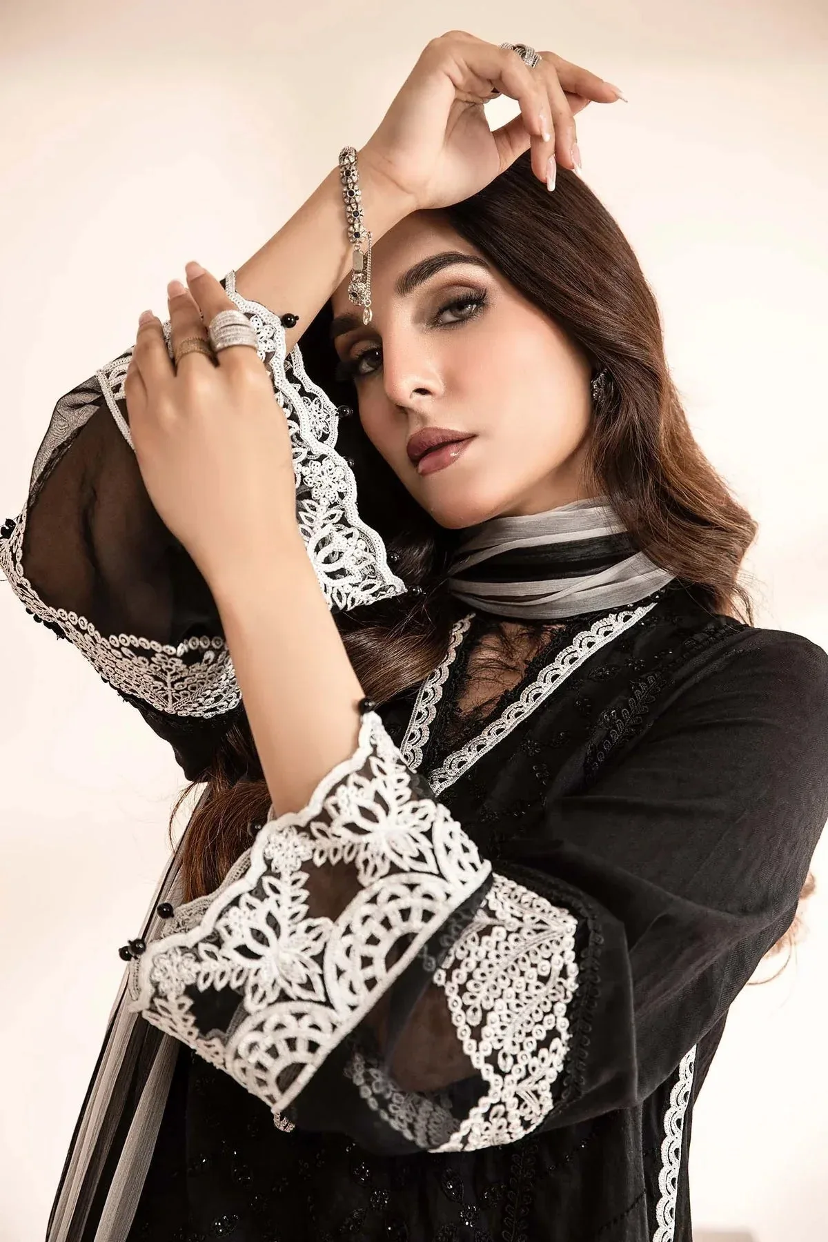 Maria B Casual Pret 2024 Black Jacquard – view 3 – Poshaq