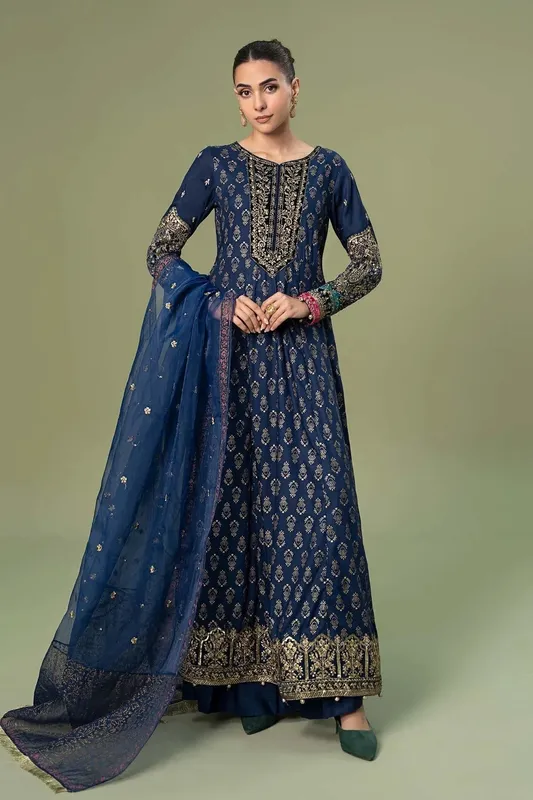 Maria B Casual Pret 2024 Blue Organza – view 1 – Poshaq