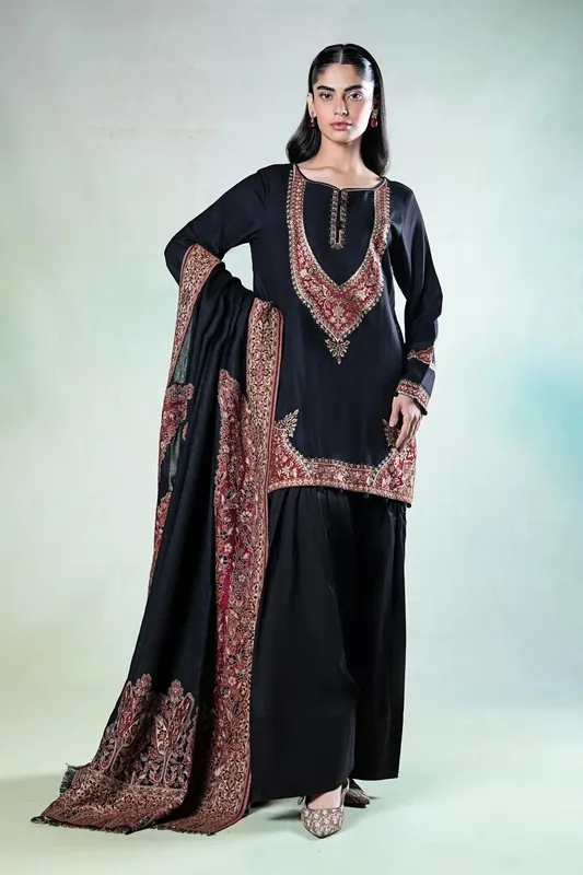 Maria B Casual Pret 2024 Black Marina – view 1 – Poshaq